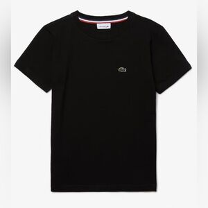Lacoste Kids Crew Neck Cotton Jersey T-Shirt in Black with Green Logo - 8